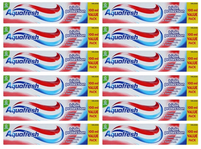 12 x Aquafresh Toothpaste Triple Protection  - 100ML