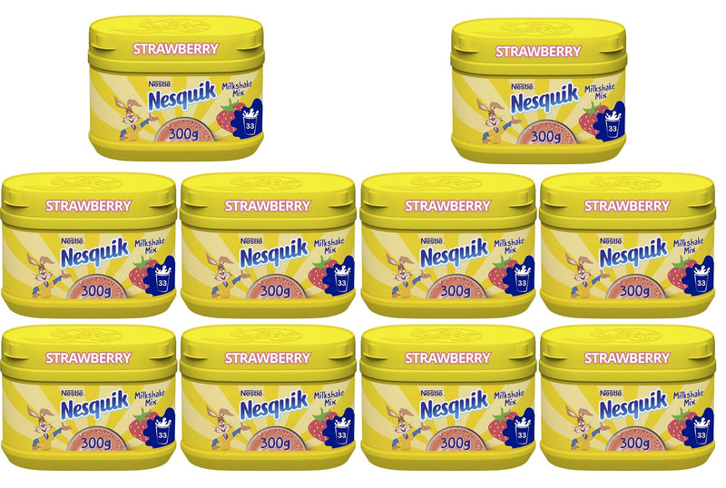 10 x Nesquik Strawberry Milkshake - 300GM