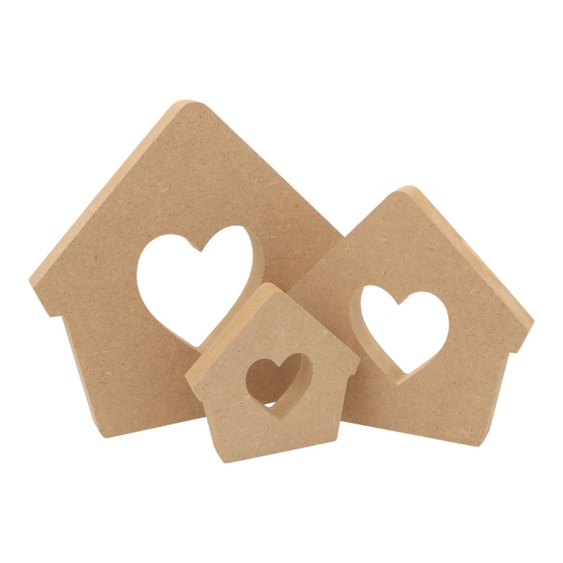 MDF Freestanding Bird House with Heart Cut out Shape