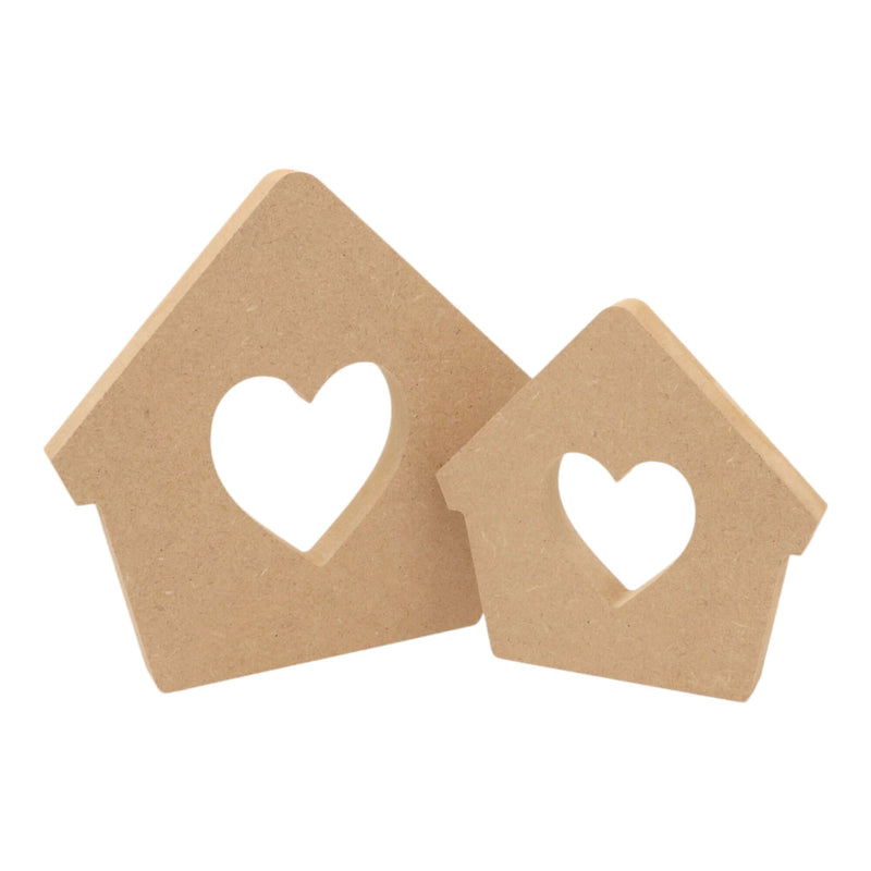 MDF Freestanding Bird House with Heart Cut out Shape
