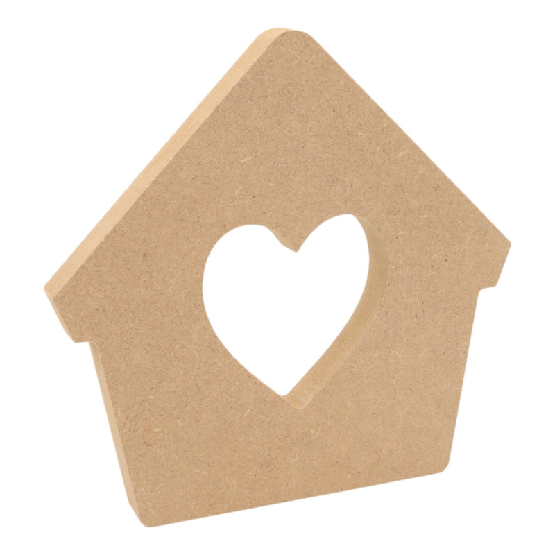 MDF Freestanding Bird House with Heart Cut out Shape