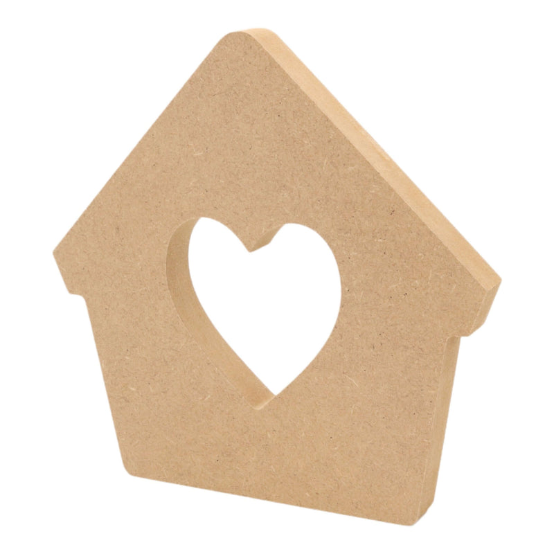 MDF Freestanding Bird House with Heart Cut out Shape