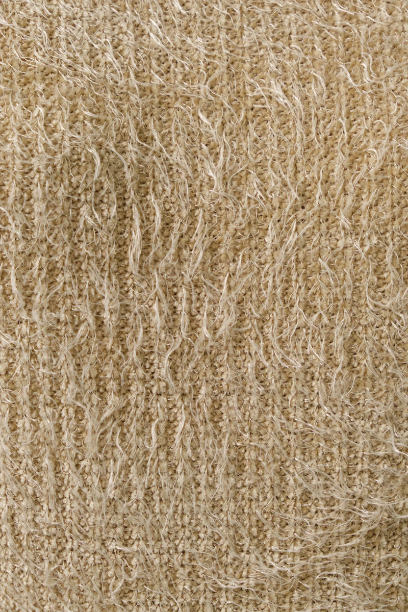 Isaac Eyelash V-Neck Tank Top - Beige