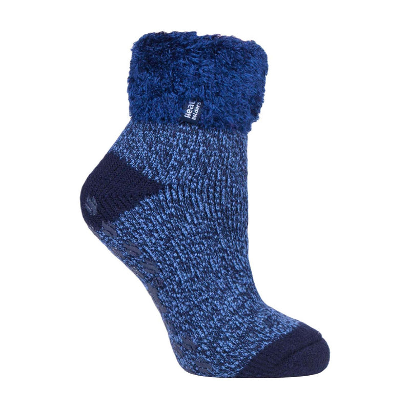 Ladies Non Slip Thermal Low Cut Ankle Slipper Bed Socks with Grips