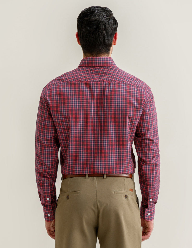 Easy Care Casual Red Check Shirt