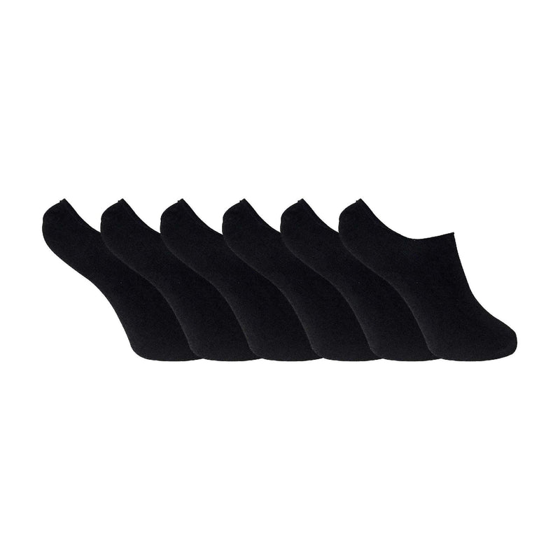 6 Pack Ladies Anti Sweat Bamboo Liner Ankle Socks with Heel Grip