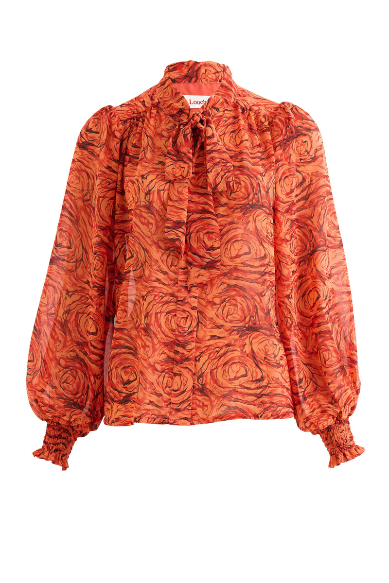 Boo Rosechild Tie Neck Blouse – Apricot