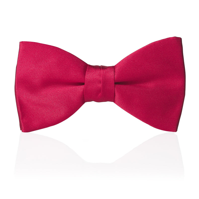 Red Satin Silk Pre-Tied Bow Tie