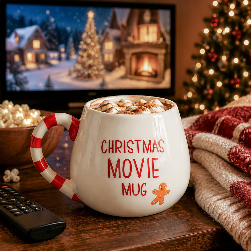 Christmas Movie Mug with Candy Cane Handle