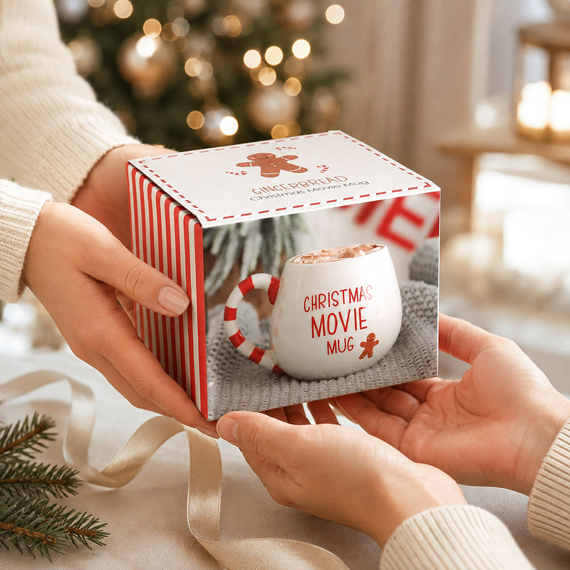 Christmas Movie Mug with Candy Cane Handle