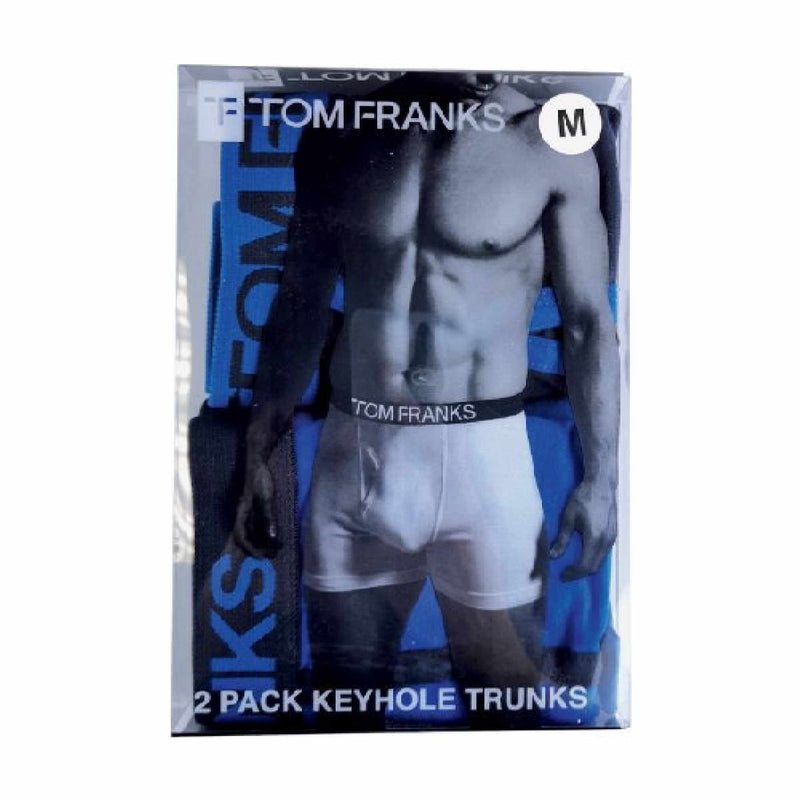2 Pack Mens Cotton Rich Keyhole Hipster Trunks Boxers in Gift Box