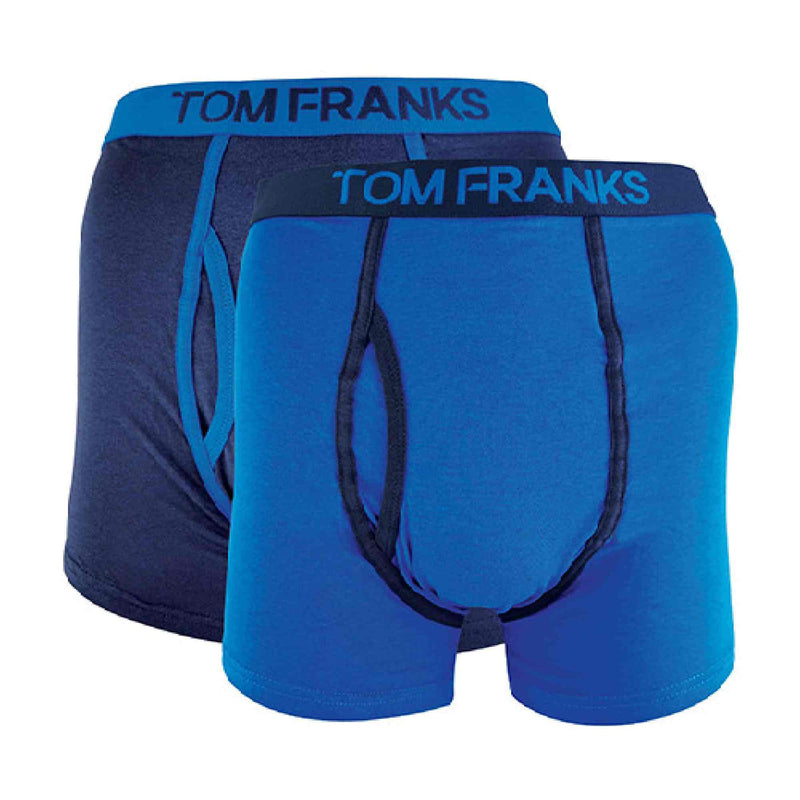 2 Pack Mens Cotton Rich Keyhole Hipster Trunks Boxers in Gift Box