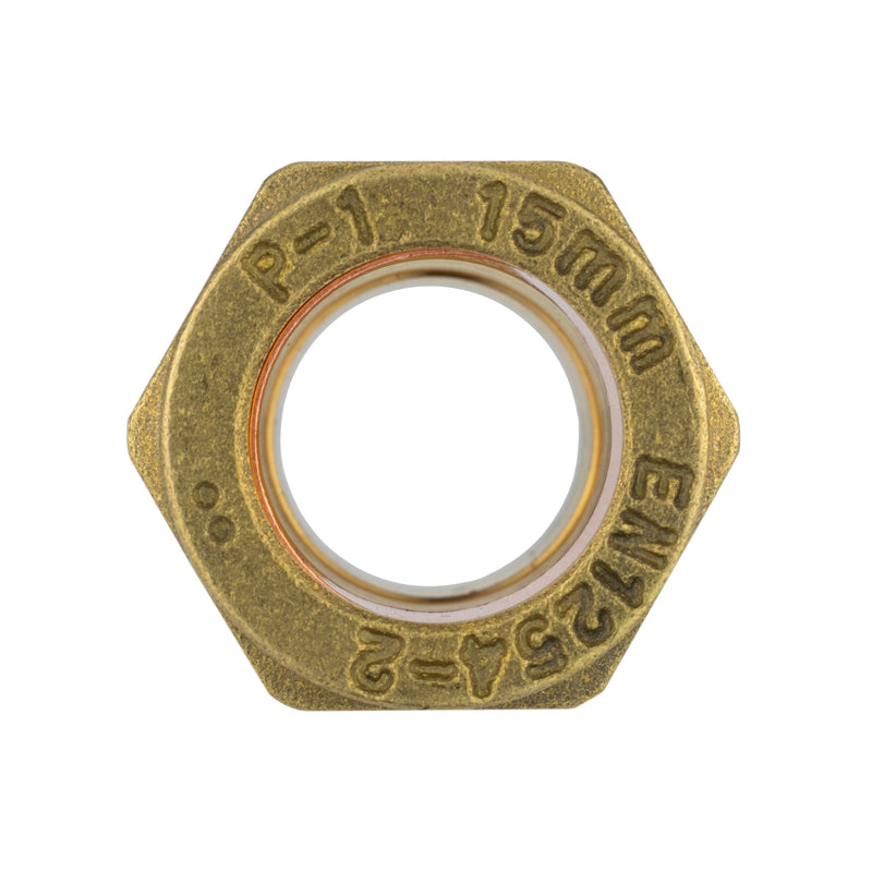 Brass Compression Straight 15mm - 1/2"BSPM