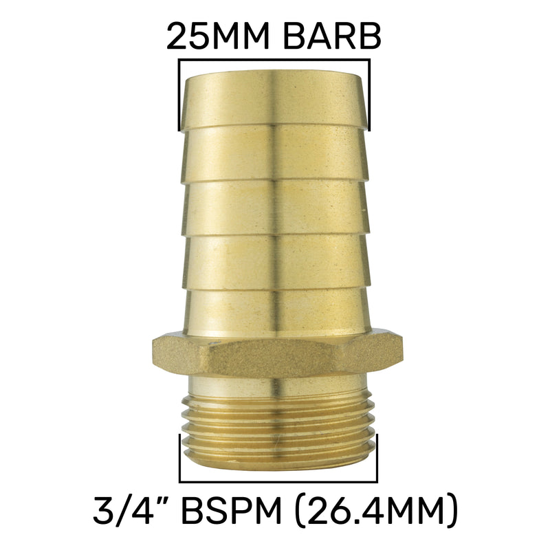 Brass Straight Joiner 25mm - 3/4" BSPM