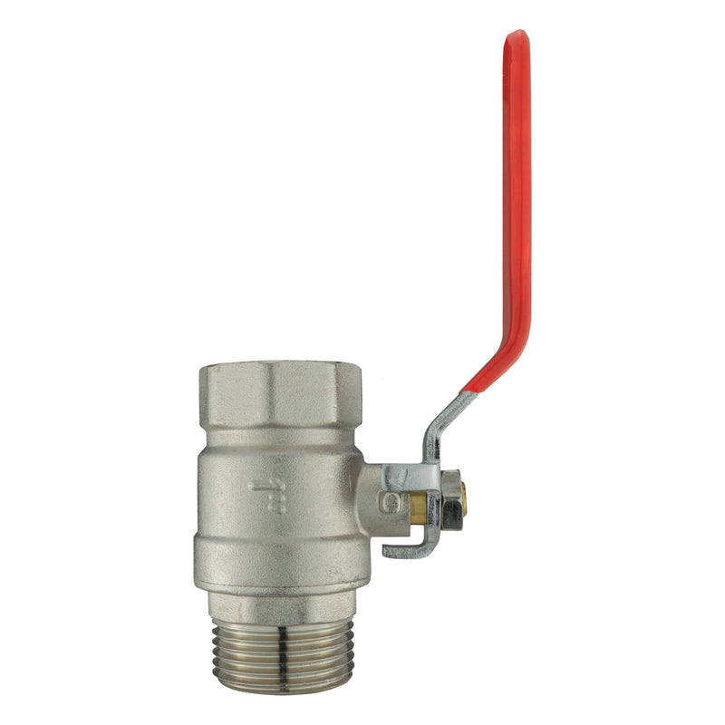 Brass Nickel-Plated Lever Valve 1" BSPM-F