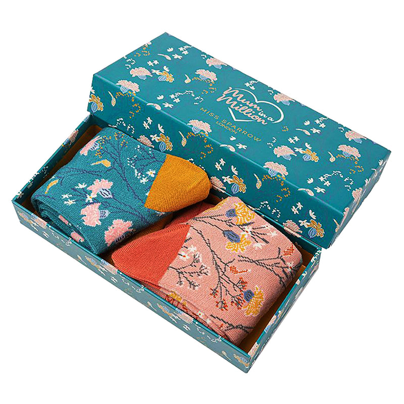 2 Pack Ladies Bamboo Socks for Mum in Gift Box