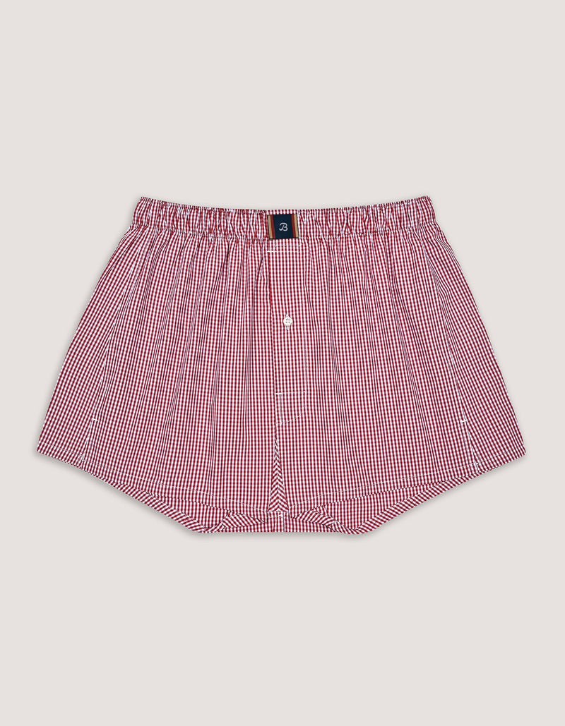 Red Checkered Woven Boxer