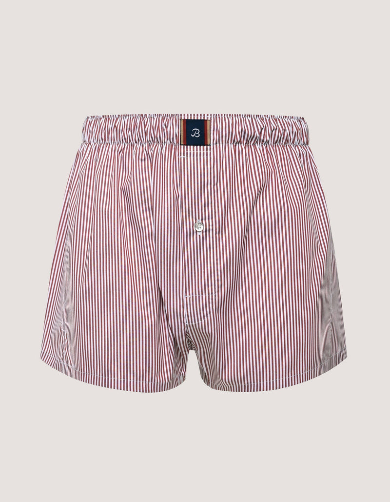 Maroon Striped Cotton Boxers