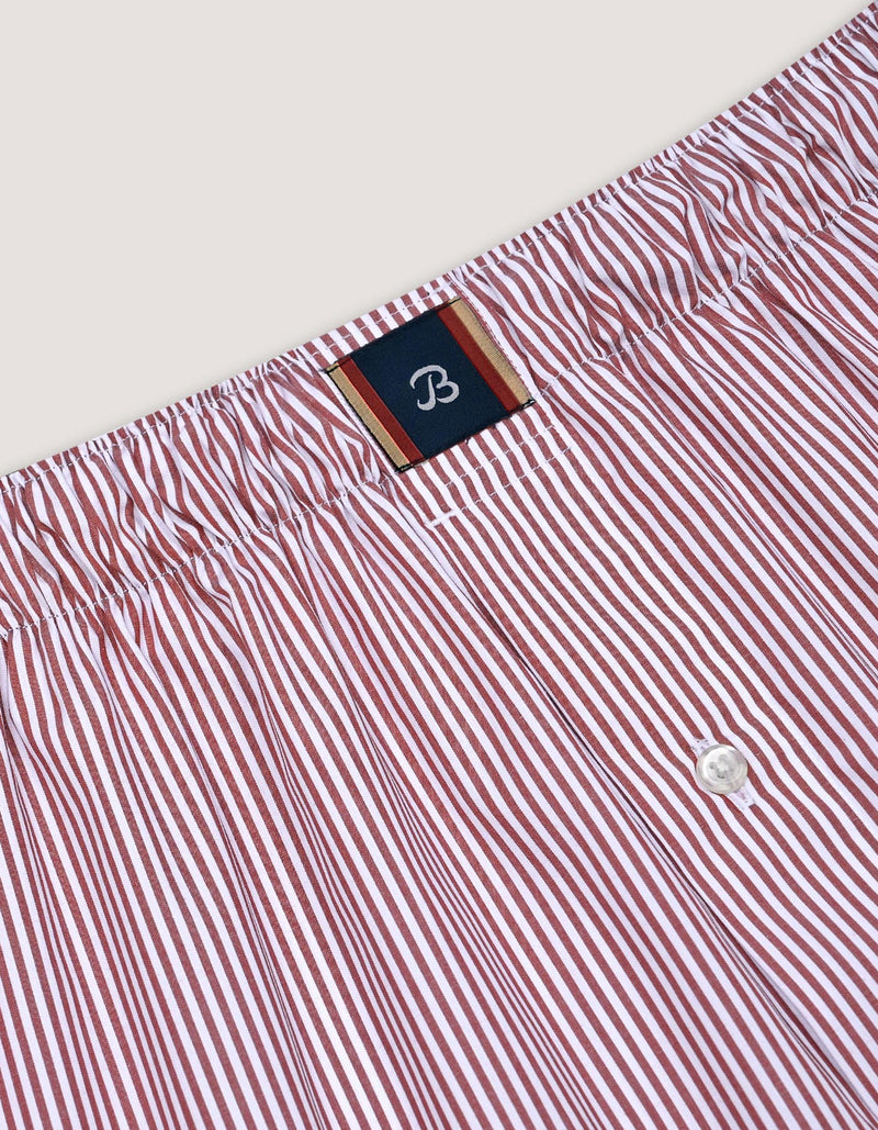 Maroon Striped Cotton Boxers