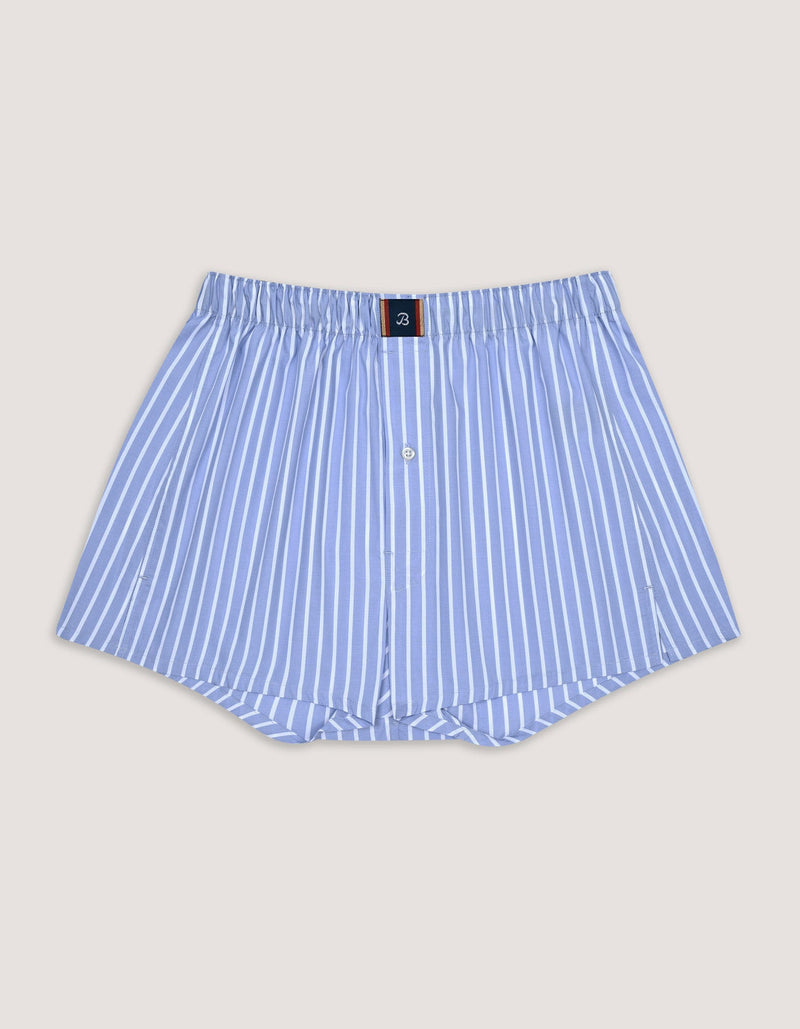 Sky Blue Striped Woven Boxer