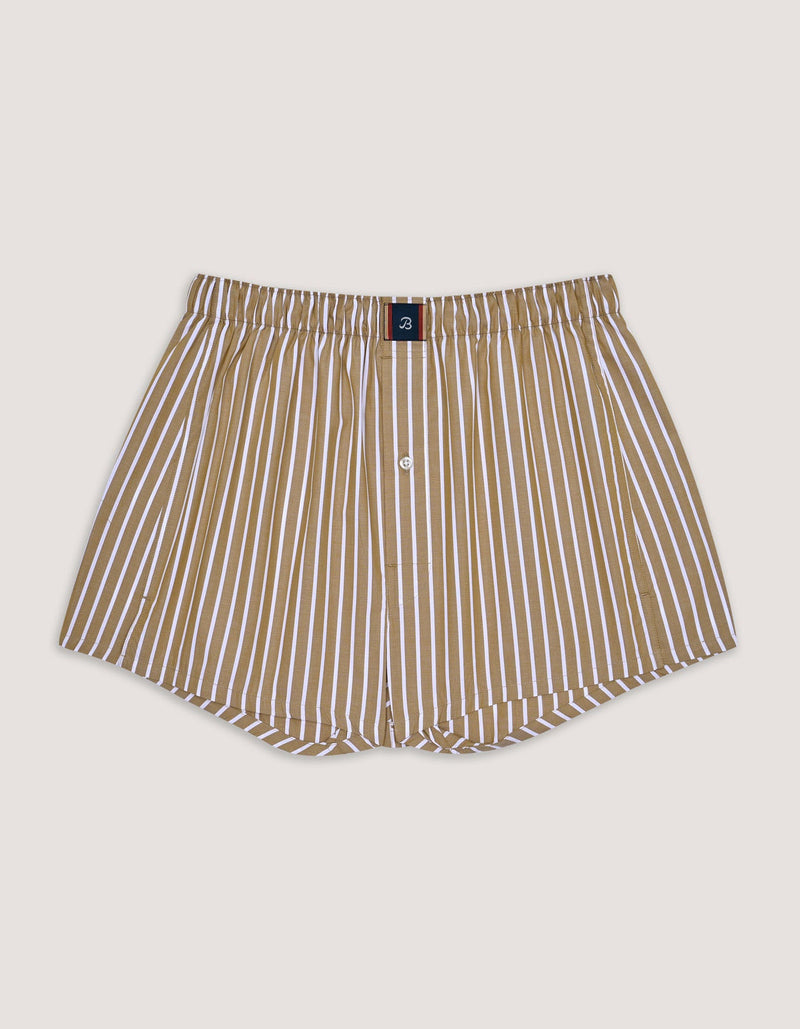 Light Brown Striped Woven Boxer