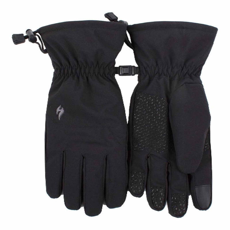 Mens Fleece Insulated Soft Shell Thermal Gloves with Touchscreen Fingertips