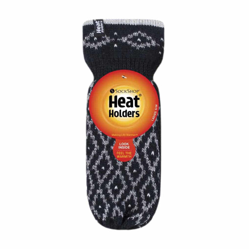 Ladies Knitted Fleece Lined Winter Warm Thermal Mittens
