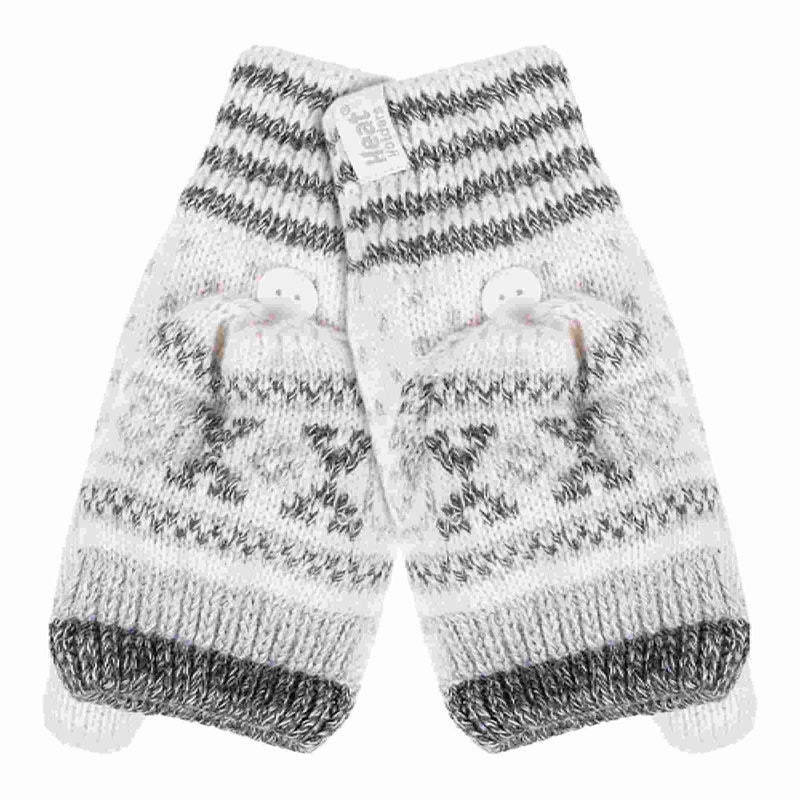 Ladies Warm Fairisle Patterned Thermal Fingerless Converter Gloves