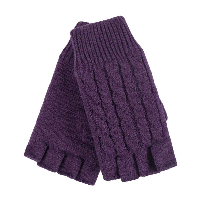 Ladies Cable Knitted Winter Thermal Fingerless Gloves