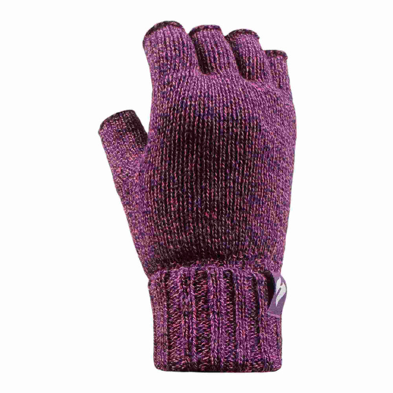 Ladies Knitted Fleece Lined Winter Thermal Fingerless Gloves