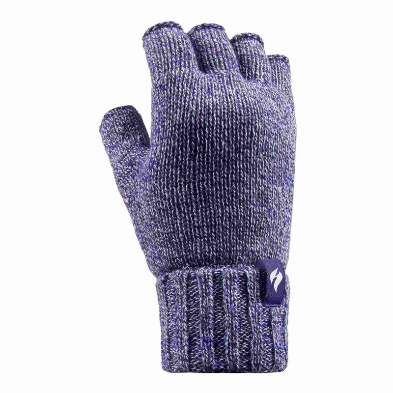 Ladies Knitted Fleece Lined Winter Thermal Fingerless Gloves