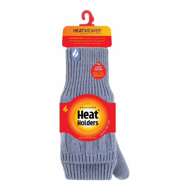 Ladies Cable Knit 2.3 Tog Thermal Winter Fingerless Converter Gloves