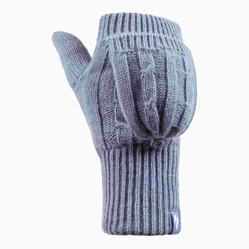 Ladies Cable Knit 2.3 Tog Thermal Winter Fingerless Converter Gloves