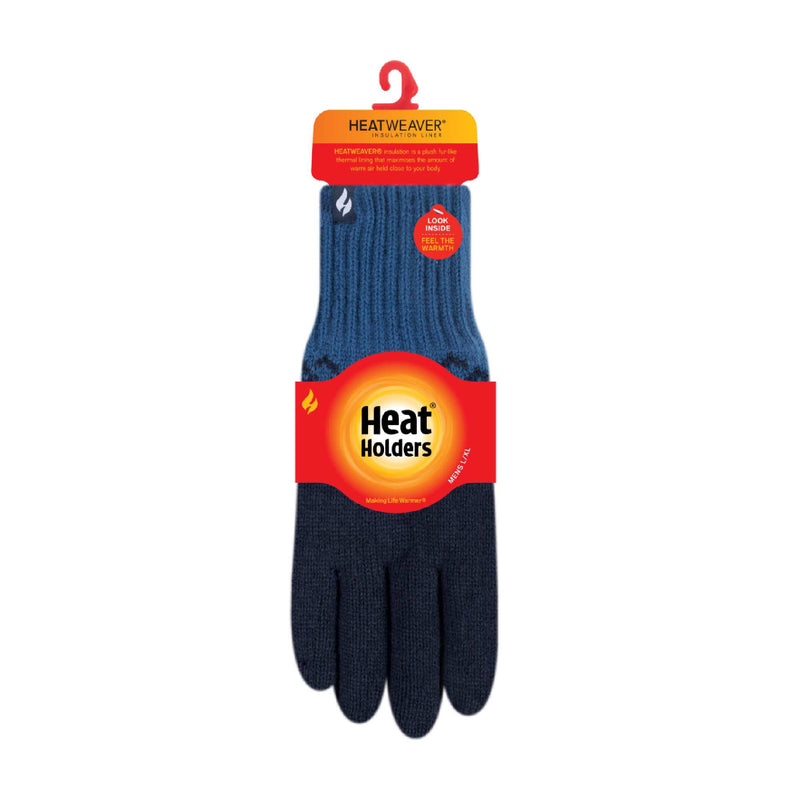 Mens Patterned Fleece Lined Thermal Gloves for Winter