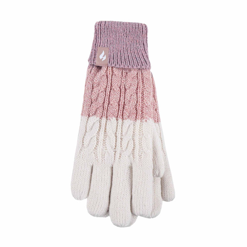 Ladies Fairisle Fleece Lined Knitted Warm Winter Thermal Gloves