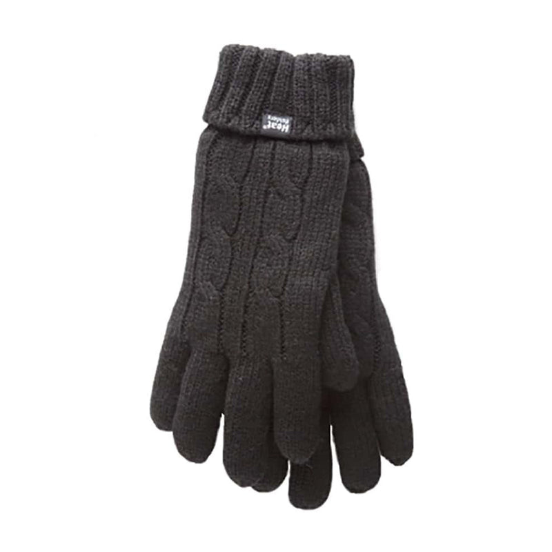 Ladies Cable Knit 2.3 Tog Fleece Lined Thermal Winter Gloves