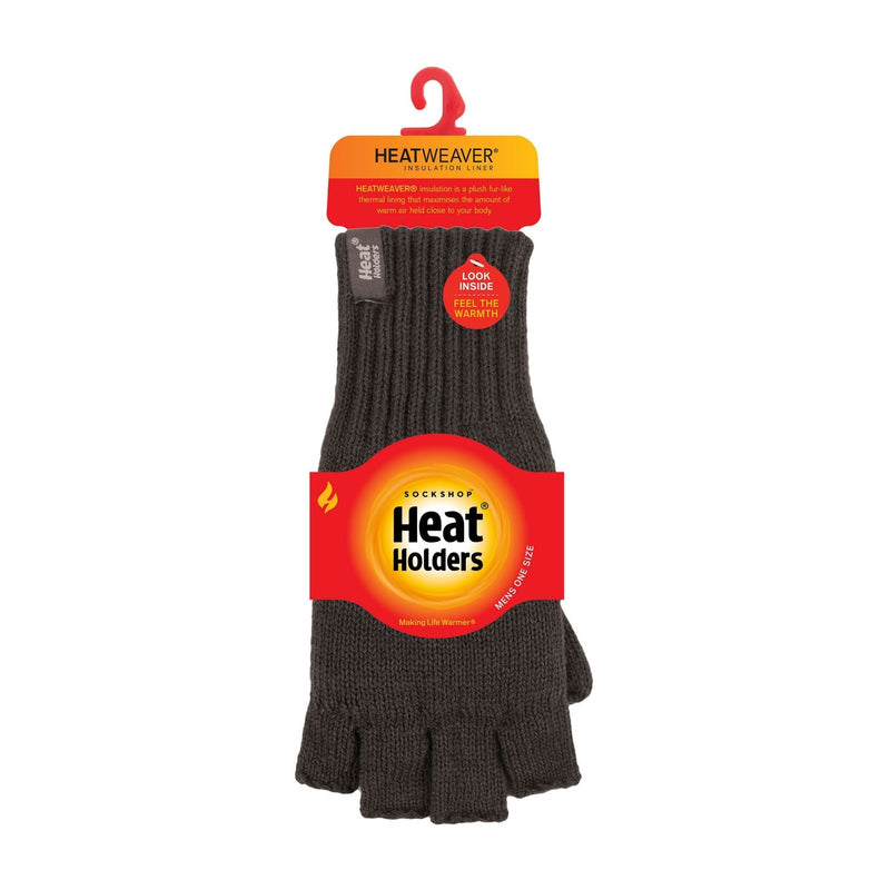 Mens Warm 3.2 TOG Fleece Lined Winter Thermal Fingerless Gloves