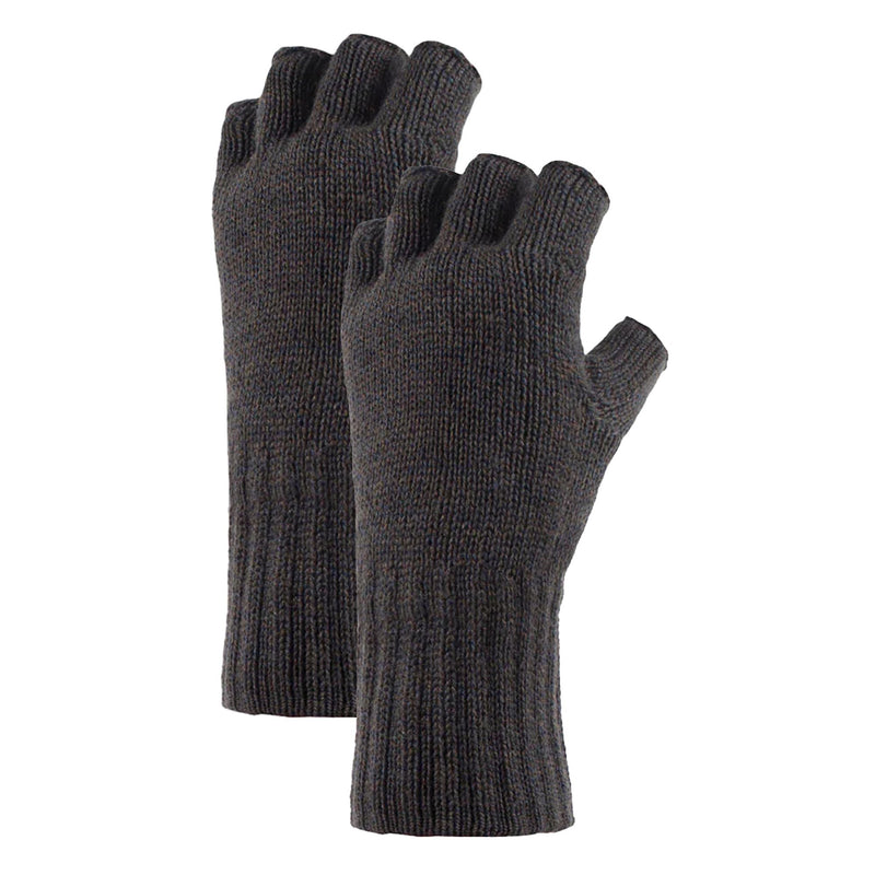 Mens Fingerless Gloves with Thermal Fleece Lining - 2 Pack