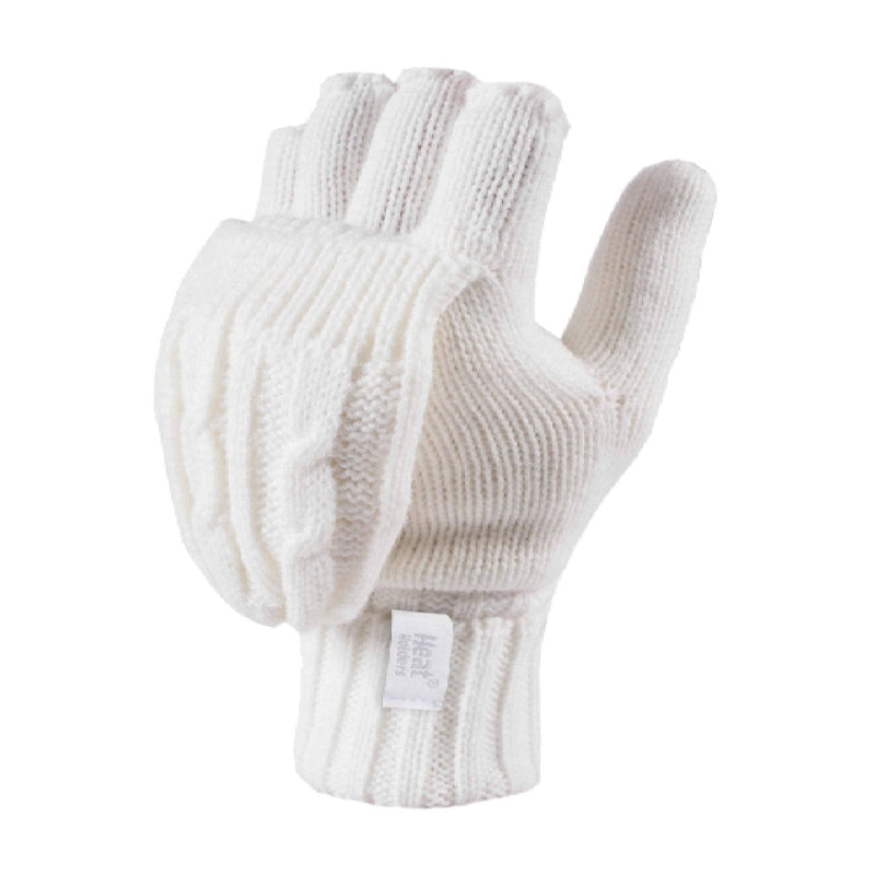 Ladies Cable Knit 2.3 Tog Thermal Winter Fingerless Converter Gloves