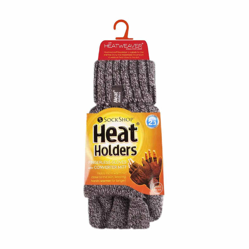 Ladies Cable Knit 2.3 Tog Thermal Winter Fingerless Converter Gloves
