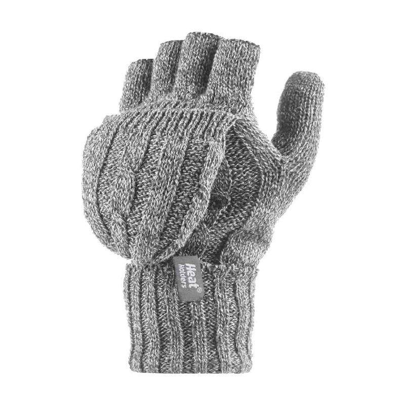 Ladies Cable Knit 2.3 Tog Thermal Winter Fingerless Converter Gloves