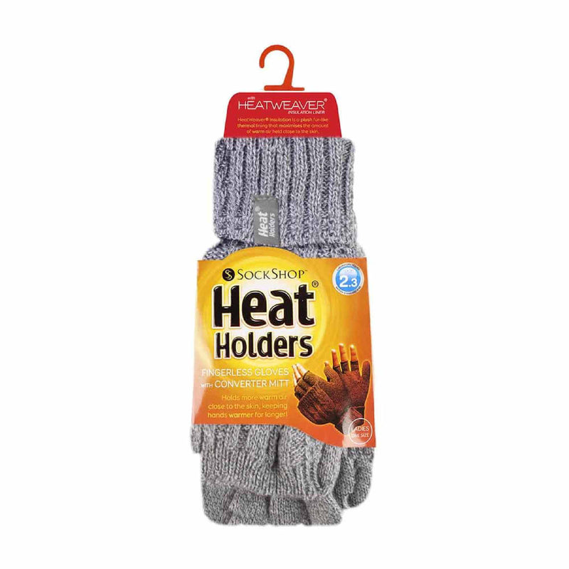 Ladies Cable Knit 2.3 Tog Thermal Winter Fingerless Converter Gloves