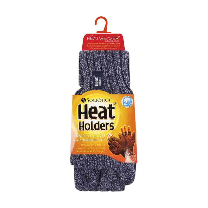 Ladies Cable Knit 2.3 Tog Thermal Winter Fingerless Converter Gloves