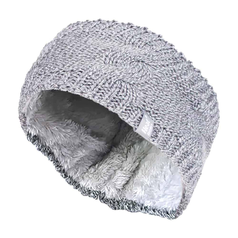 Ladies Cable Knitted Fleece Lined Thermal Winter Ear Warmer Headband
