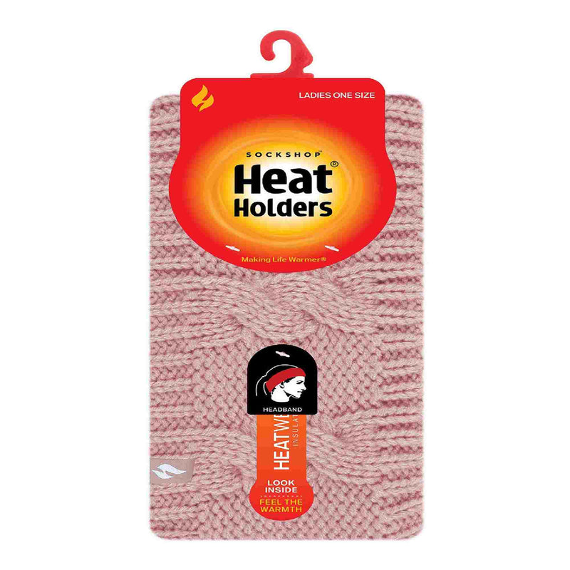 Ladies Cable Knitted Fleece Lined Thermal Winter Ear Warmer Headband