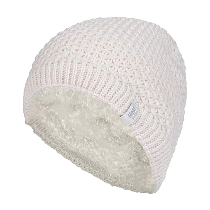 Ladies Crochet Knit Fleece Lined Warm Thermal Winter Beanie Hat
