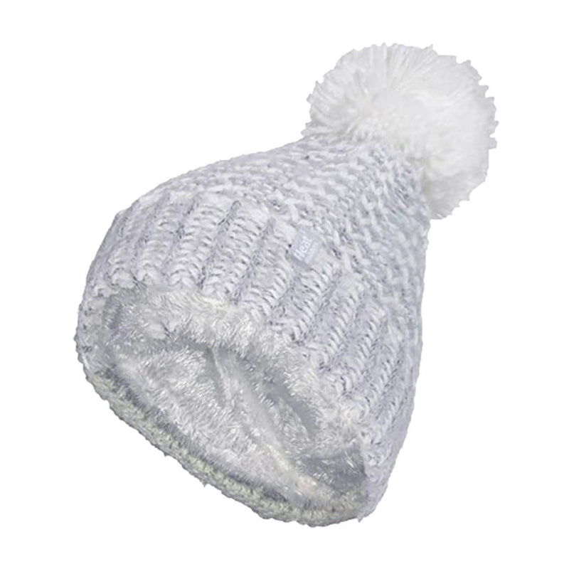 Ladies Fleece Lined Cuffed Thermal Winter Bobble Hat with Pom Pom