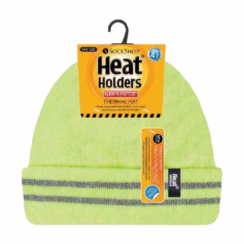 Mens Hi Vis Reflective Soft Fleece Lined Thermal Winter Hat