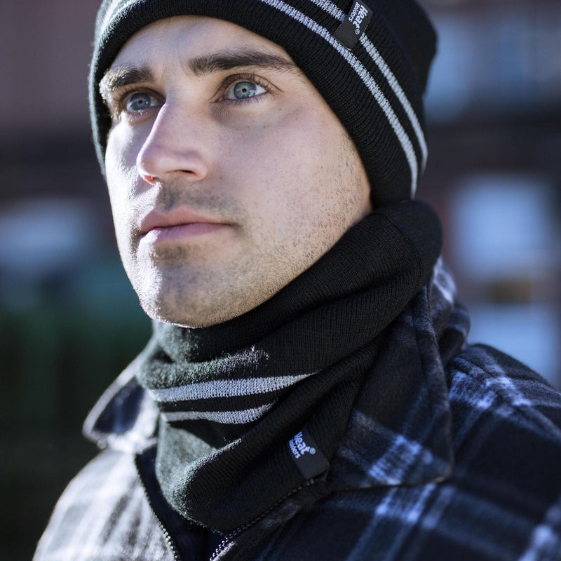 Mens Hi Vis Reflective Soft Fleece Lined Thermal Winter Neck Warmer