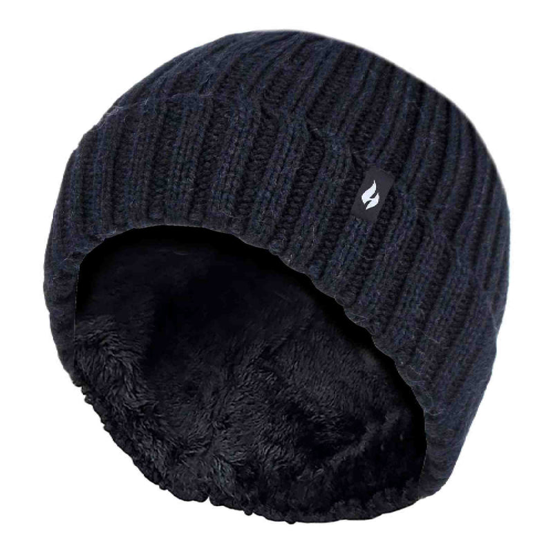 Girls Thick Chunky Ribbed Thermal Beanie Hat for Winter